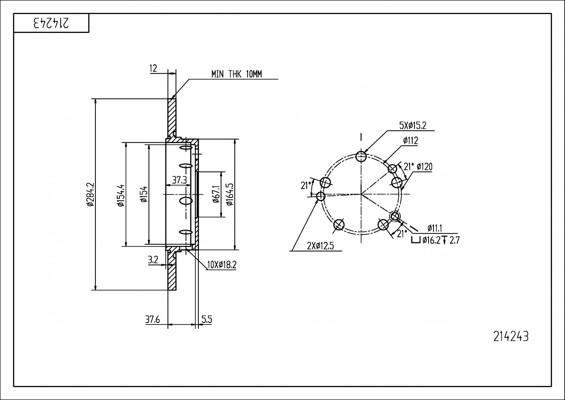 Hart Tarcze III 2X Bremsscheiben Ø 284 Voll FüR Mercedes-Benz Coupe E-Klasse-image