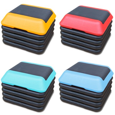 16'' Aerobic Step Platform Exercise Workout Aerobic Stepper Home Gym w/4 Riser