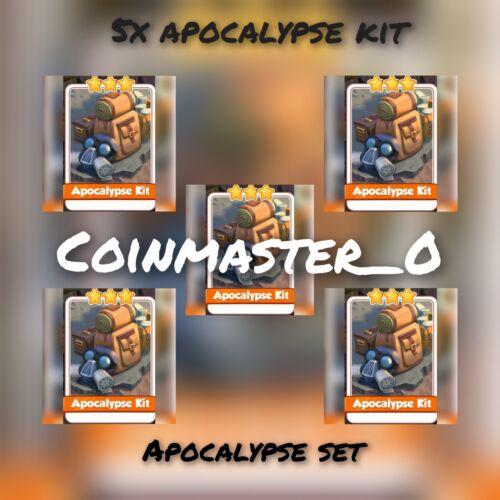 5x Apocalypse Kit Cards:-apocalypse Set:-coinmaster Cards - 第 1/1 張圖片