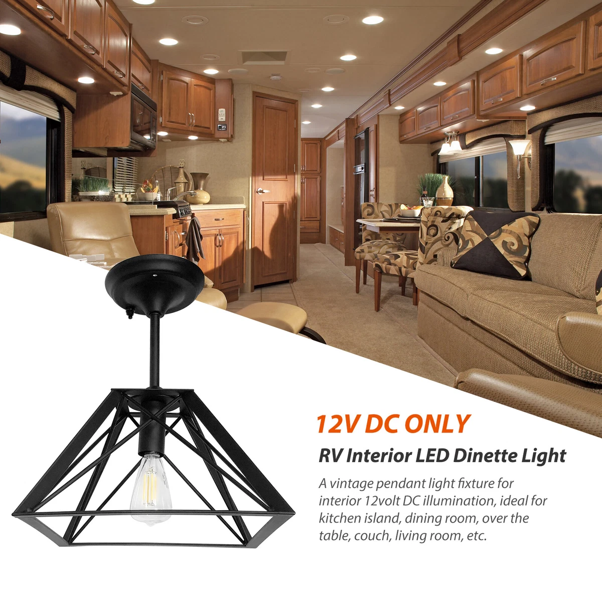 Miady 12V LED RV Interior Lights 750 Lumen, RV LED Ceiling Double Dome Miady 12V LED RV Interior Lights 750 Lumen, RV LED Ceiling Double Dome