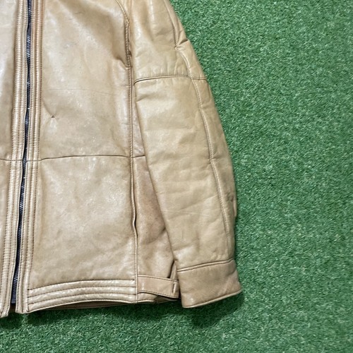 Vintage 80s 90s Temper Alfa Romeo Leather Jacket Medium M Beige Brown Brazil - Picture 12 of 22