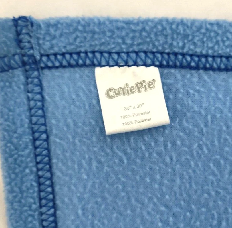 Cutie Pie Blue Dino-Mite Dinosaur Baby Blanket Lovey 30x30 Fleece Security Boy - Image 3 of 3