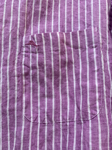 Tommy Bahama Big & Tall Aloha Cove Striped Linen Shirt Men's Large Purple Floral - Picture 5 of 10
