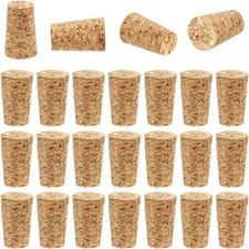 25 Pack Natural Soft Wood Corks Wine Bottle Stopper Tapered Cork Plugs Brown 