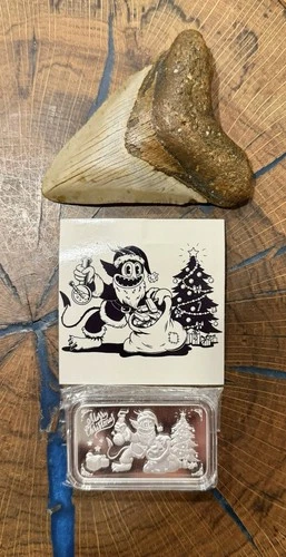 Christmas Edition Pit Bullion .999 Silver Bar with Capsule & COA