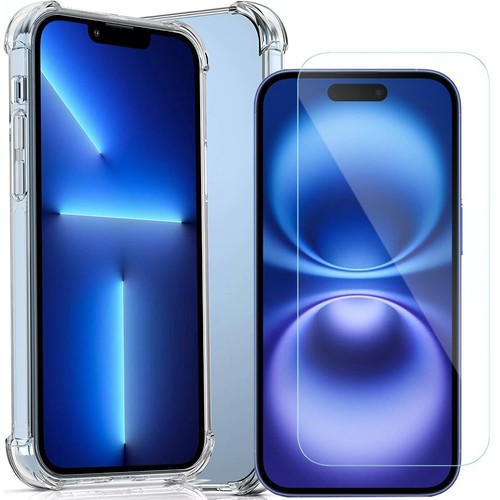 Clear ShockProof TPU Case for iPhone 17 Air 17 Pro Max / Glass Screen Protector - Picture 11 of 13