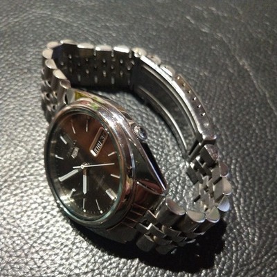 SEIKO 5 Automatic 7S26 0094 Rare Gray Face Transparent Back Mechanical Watch Use