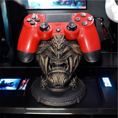 Oni Mask Samurai Controller Stand Gaming Holder Desk Decor Painted 3D Printed