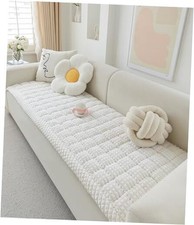 Couch Cover for Dogs Washable, Fuzzy Pet Cover for Sofa, 27.6x82.7 inch White