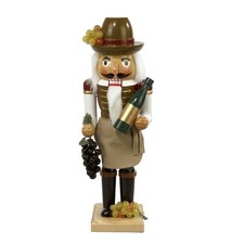 Kurt Adler 15-Inch Wooden Wine Grower Nutcracker 15in, Brown