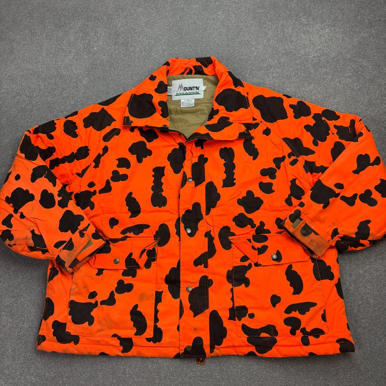 RealTree Jacket Adult X Large Orange Work Wear Canvas Camo Lined Hunting Mens*