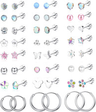 24 Pairs Hypoallergenic Screw Back Earrings for Girls Women Surgical Steel Tiny