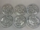 Vintage Early American Crystal Wedding Oats Plates, Set Of 6