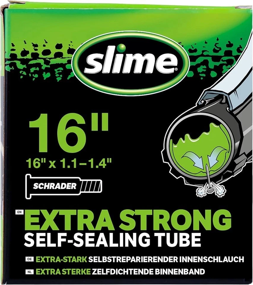 Slime 16inch Bike Inner Tube with Slime Puncture Sealant, Self Sealing, - Image 2 of 4