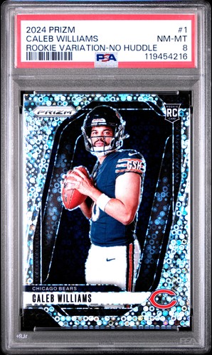 2024 PANINI PRIZM ROOKIE VARIATION NO HUDDLE PRIZM #1 CALEB WILLIAMS PSA 8