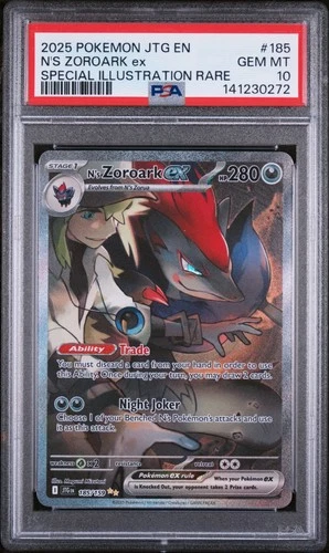 2025 POKEMON JTG EN-JOURNEY TOGETHER #185 N'S ZOROARK EX PSA 10