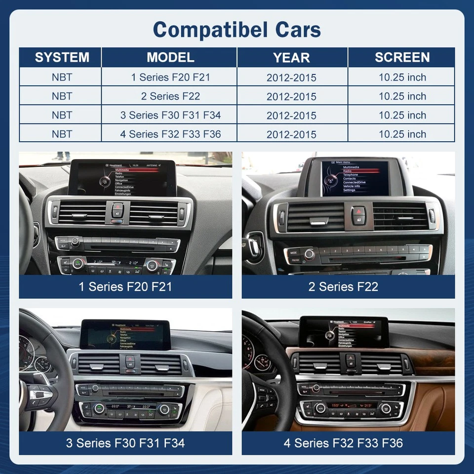 CarPlay Linux Touch Screen Für BMW 1 2 3 4 Serie F20 F21 F22 F30 F31 F32 F33 F34 - Bild 2 von 4