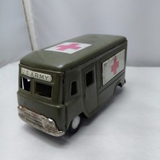 1950s Vintage Tin Litho Cragstan Japan Tinplate Friction Drive US Army Ambulance