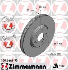 1x ZIMMERMANN Bremsscheibe FORMULA Z 400.3669.75 für MERCEDES W202 C208 W210 CLK 1x ZIMMERMANN Bremsscheibe FORMULA Z 400.3669.75 für MERCEDES W202 C208 W210 CLK