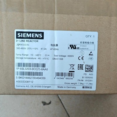 NEU SIEMENS 6SL3203-0CE23-8AA0 SINAMICS REACT0R KOSTENLOSER VERSAND