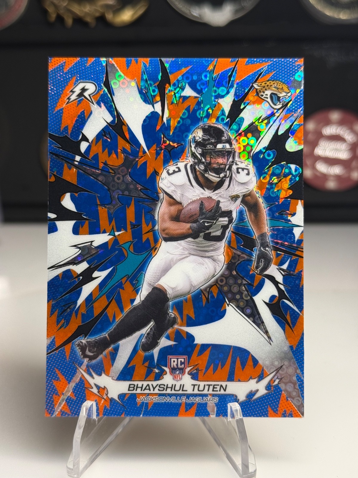 2026 Topps Resurgence #142 Bhayshul Tuten Blue and orange spark RC JAX JAGS NFL.