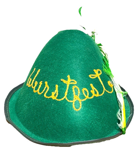 Green Felt Wurstfest Alpine Hat Oktoberfest Costume Accessory Adult One Size