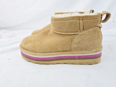Bearpaw Retro Shorty Ankle Boots 2940W Graphite Brown Size 10