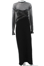 St. John Collection By Marie Gray Women Maxi Wool Long Sleeve Dress Size 8