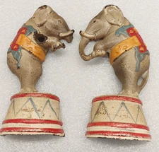 Vintage Art Deco A.C. Williams Cast Iron Circus Elephant On Tub Coin Still Bank