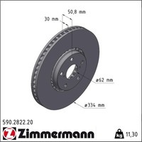 Zimmermann 590.2822.20 Bremsscheibe FüR Lexus GS IS C IS RC S19 L1 GSE2 E3 C1