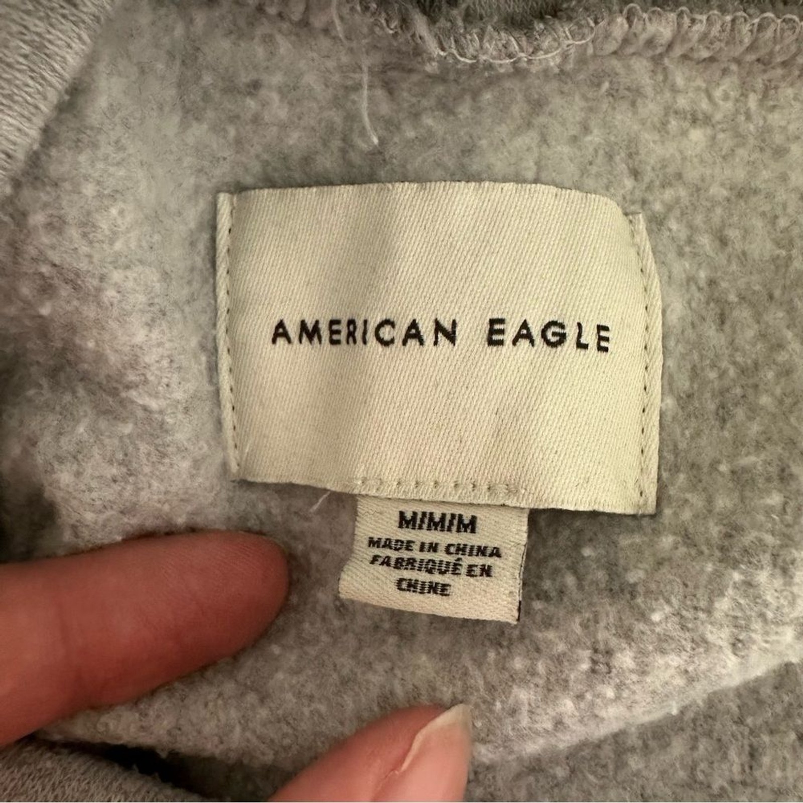 American Eagle Grey Oversized Pullover Drawstring… - image 8