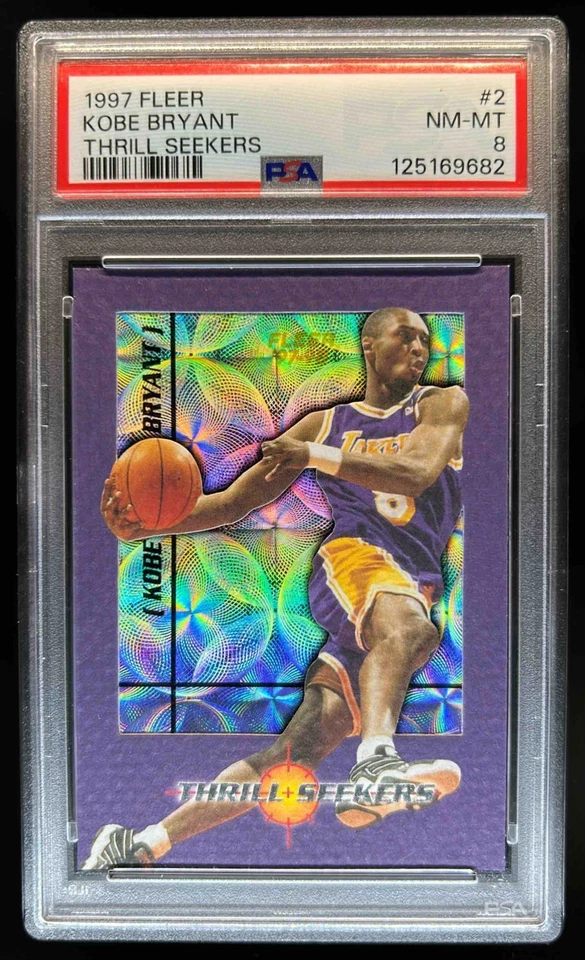 1997-98 Fleer Kobe Bryant Thrill Seekers #2TS Lakers PSA 8