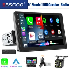 9 Inch Car Stereo Single Din Radio Apple Carplay Android Auto with Camera BT USB