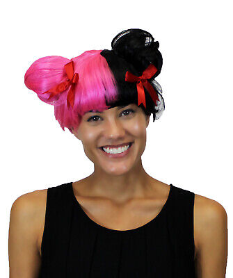 Adult Pink Black Wig Two Double Buns For Cosplay Melanie Martinez Hair Hw 1076a 614251010598 Ebay