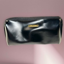 Black Est e Lauder Makeup Bag/Clutch with Logo in Gold Color  Zipper Brand New