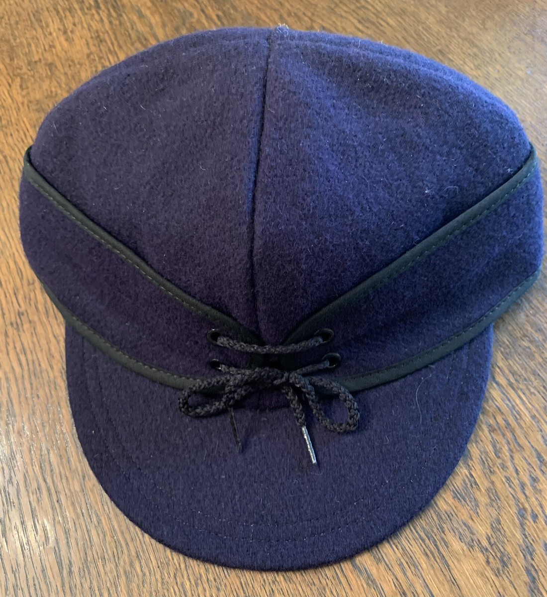 Vintage Langenberg Wool Railroad Cap, Navy, Size 8 , Made in USA