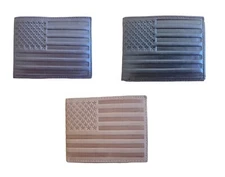American US Flag Embossed Genuine American Leather RFID Bifold Wallet
