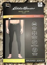 EDDIE BAUER Men  s XL Dark Gray Lightweight Base Layer Thermal Jersey Pants BNIP