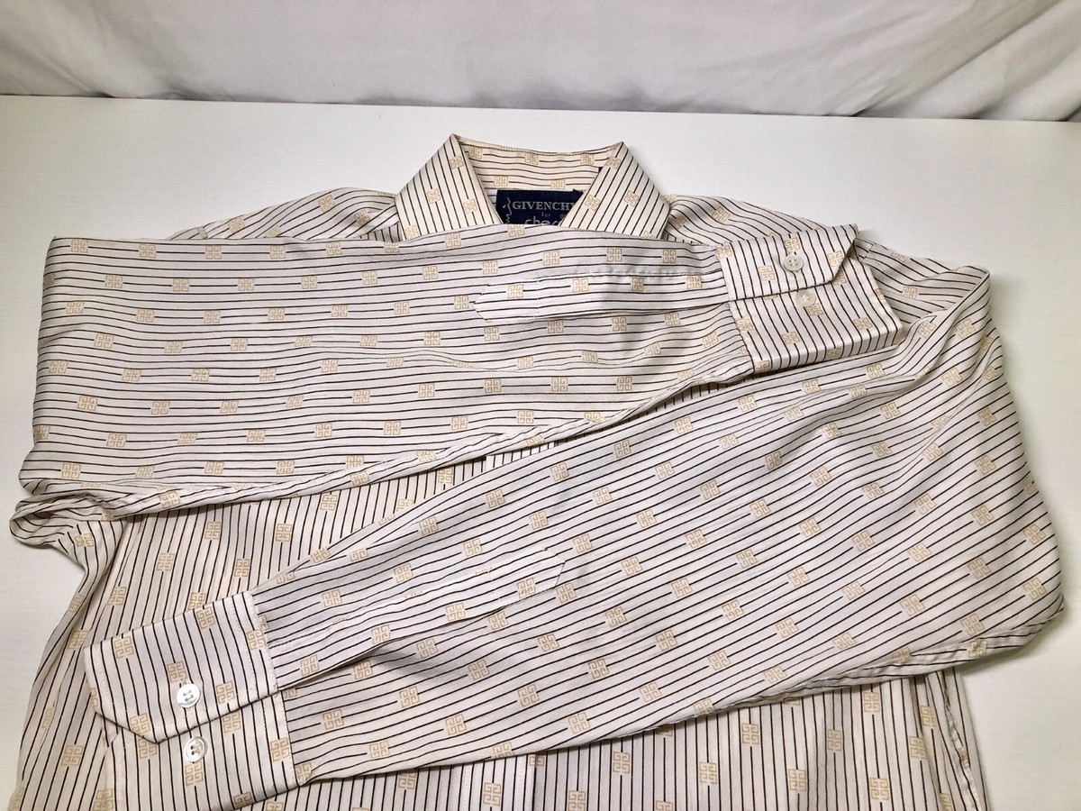 Vintage Givenchy For Chesa Men's Long Sleeve Button Striped