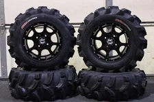 KAWASAKI BRUTE FORCE 750 25" EXECUTIONER ATV TIRE & COBRA BLK WHEEL KIT IRS1CA