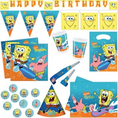 Spongebob Kindergeburtstag Party Deko Set Geburtstag Schwammkopf Sponge bob 
