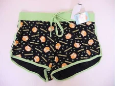 NEW OOPSY DAISY BLACK WITH GREEN SHORT SHORTS JUNIORS MEDIUM