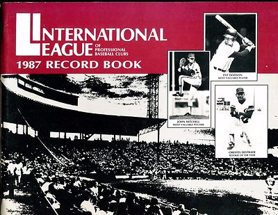 1987 International League Record Book John Mitchell EX 032017nonjhe