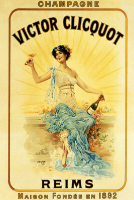 Girl Champagne Victor Glicquot 1892 France French Vintage Art