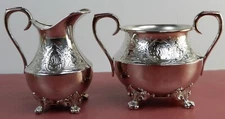 Vintage Atkinson Bros Silver-Plated Creamer and Sugar Bowl