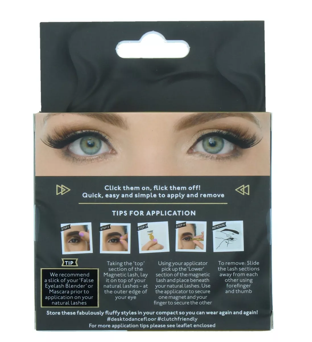 Eylure Luxe Magnetic Eyelashes Mink Effect Corner Lashes Applicator 1 Pair New