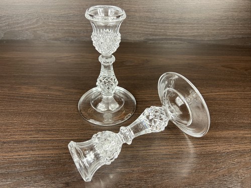 Beautiful Pair Cristal D'Arques Longchamp Crystal Candlesticks ~ 6 1/2" Tall - Picture 5 of 7