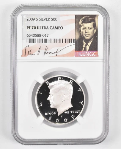 2009-S SILVER Kennedy Half Dollar PF70 UCam - NGC Special Lbl