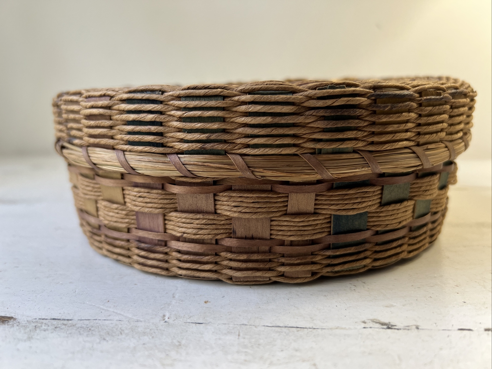 Northeast Wabanaki Abenaki Native American Sewing Basket Sweetgrass Ash