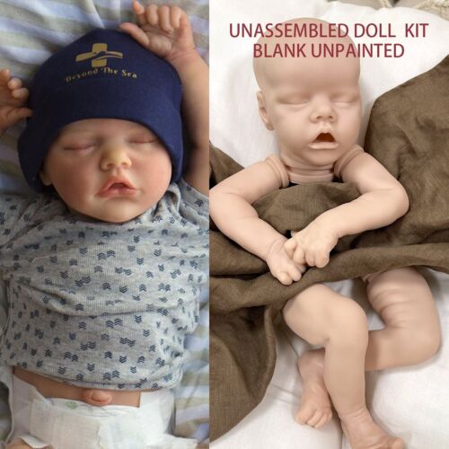 Kits de poupées bébé jumeaux A/B Reborn 17 pouces vinyle réaliste pièces inachevées jouet - Photo 1/9